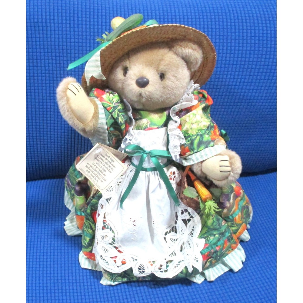Bearly People 1995 Cheryl De Rose Garden Vegetable Dress Teddy Bear Plush 18in
